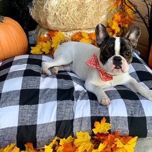 Black Check Dog Bed Cover , Buffalo Plaid Pet Bed Duvet,  Sustainable Pet Bed Cover, Cover for small to large pets, Eco Friendly Gifts