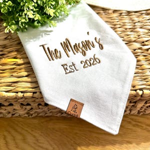Wedding Dog Bandana, Engagement Photo Dog Bandana, Custom Established Dog Engagement Bandana, Wedding Bandana for Dog, Choose Your Color