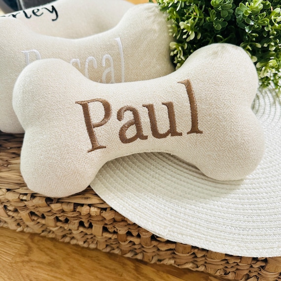Personalized Dog Gift, Puppy Bone Toy Embroidered With Name, Custom Pet Toys, Personalized Dog Gifts, New Puppy Toys, Birthday Gift For Dogs