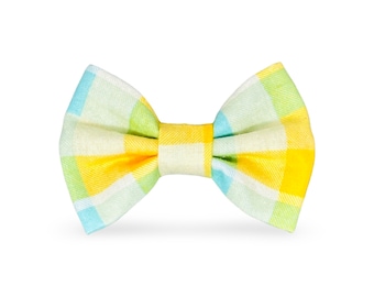 Yellow Check Dog Bow Tie, Easter Bowtie for Dogs, Cat Bowtie, Dog Wedding Bow Tie, Dog Accessories, Dog Gift, Dog Lover Gift, Collar Bowtie