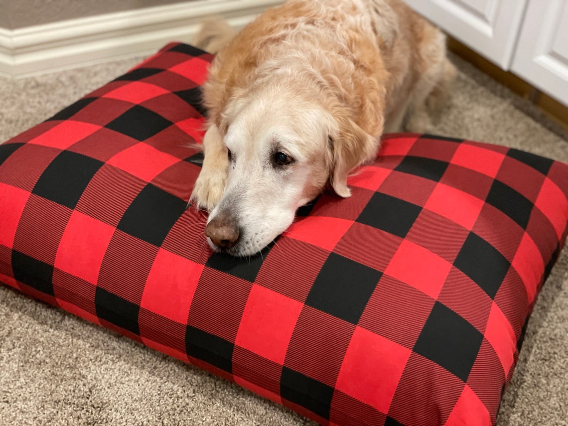 Red Buffalo Plaid Dog Bed Cover Buffalo Check Pet Bed Duvet Etsy