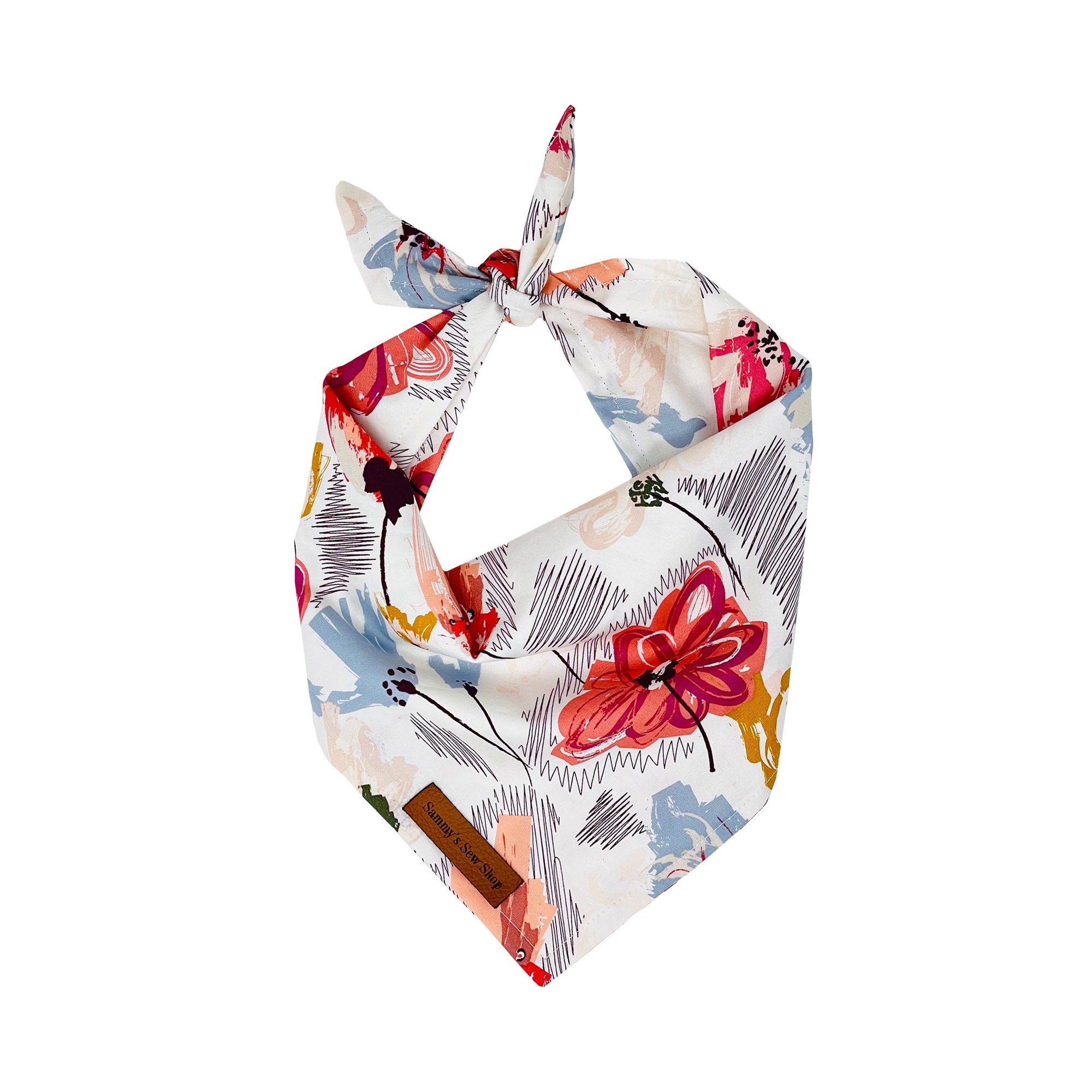 Monet Floral Dog Bandana, Pink Paris Pet Spring Rose Neckwear, Personalized Accessories, Neckwear