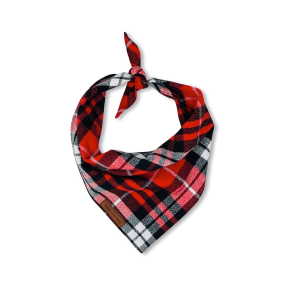 Montana Plaid Bandana Personalized Red Plaid Neckwear Custom