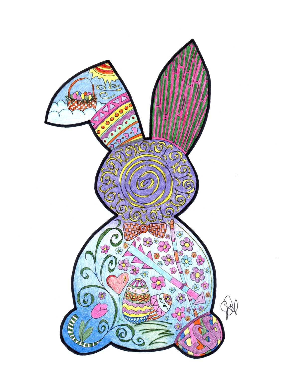 Bunny Coloring Page! - Etsy