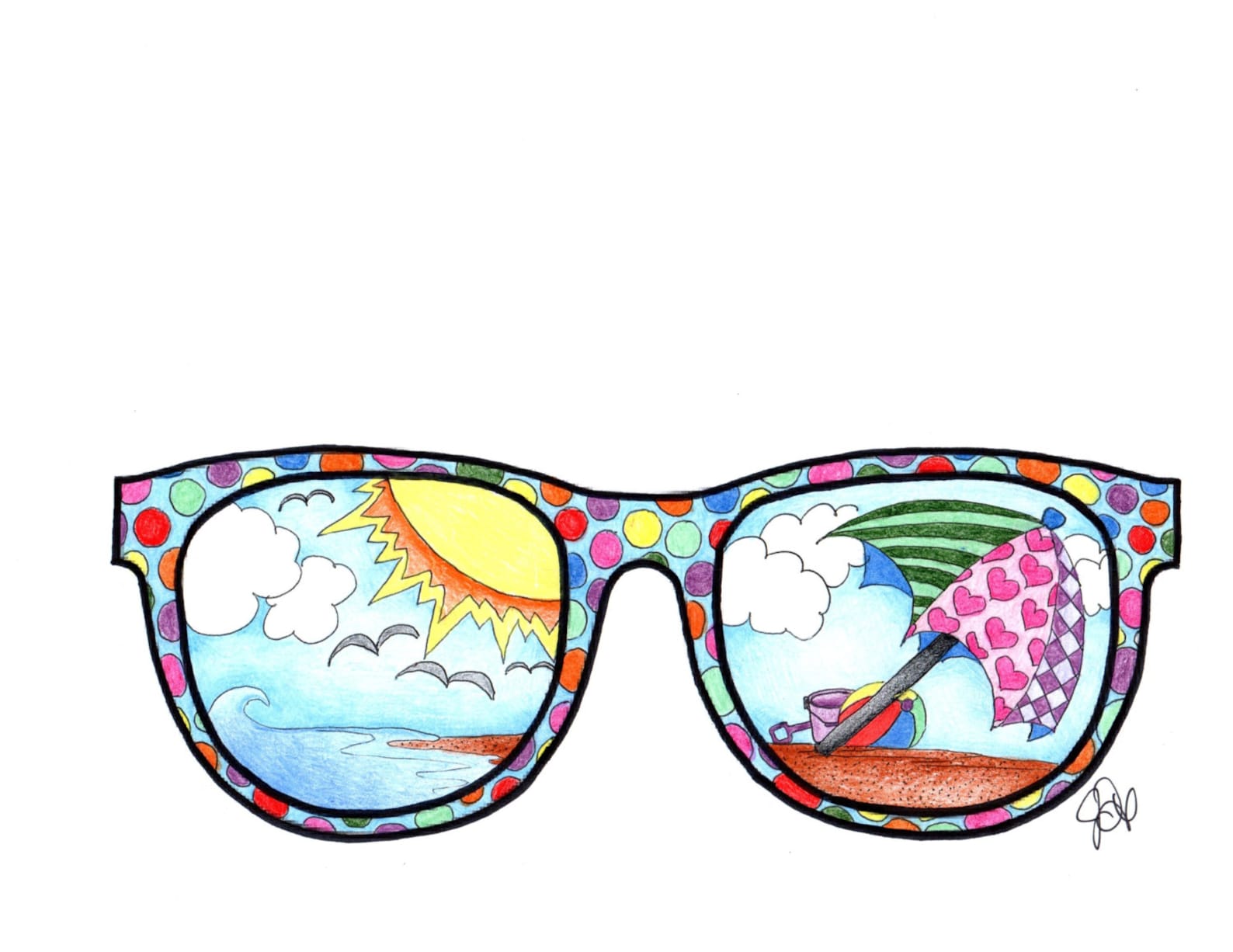 Sunglasses Coloring Page - Etsy