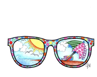 Coloriage - Lunettes de soleil