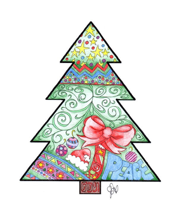 Tree Coloring Page | Etsy