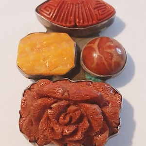 Amy Kahn Russell Pendant Sterling Silver Carved Flower Signed AKR