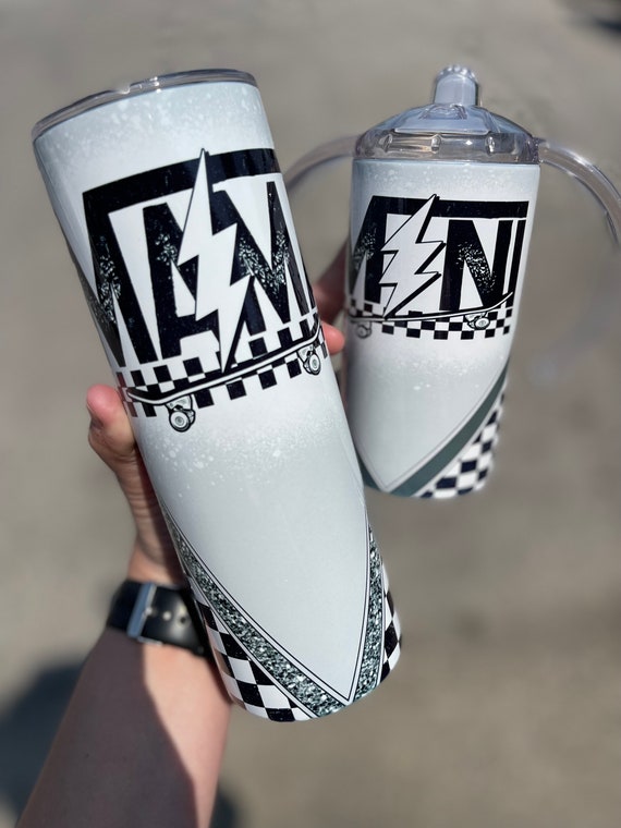 Mama + Mini Tumbler Sippy Cup Set, Checkered Tumbler, 12 oz 20 oz Skinny Tumbler, Mama And Mini Cups, Mommy Me, Mothers Day Gift,Alternative
