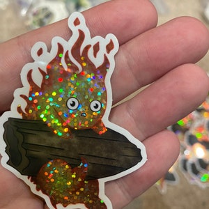 Glittery calcifer sticker