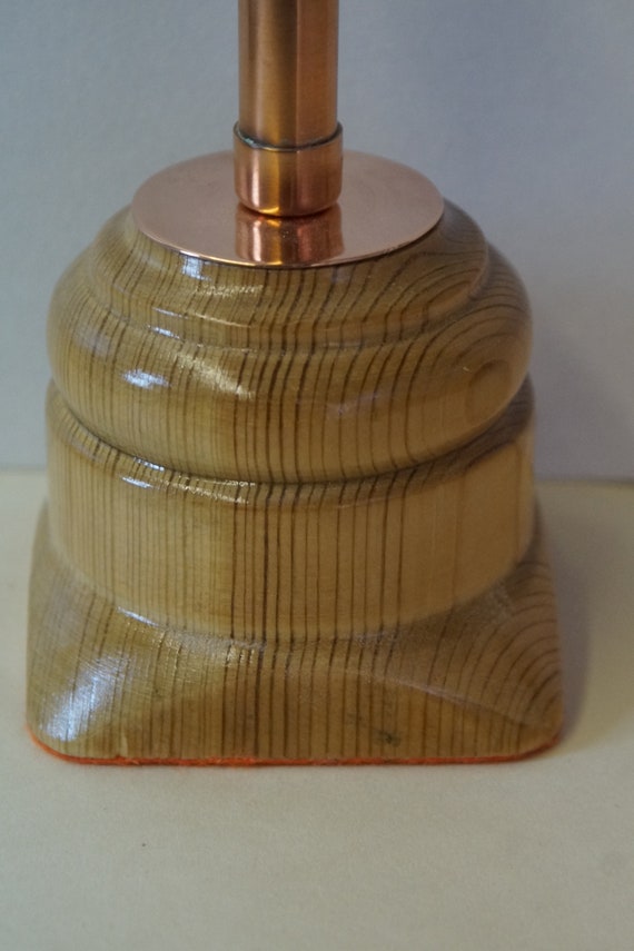 Copper and Wood Candle Holder 