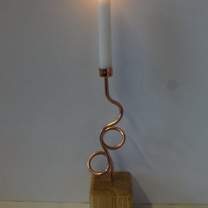 Copper and Wood Candle Holder