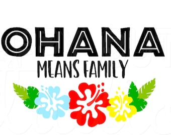 Ohana Means Family  Lilo and Stitch Disney World Vacation Aulani Matching Family Mother Daughter Father Son Iron On Vinyl Decal for Shirt