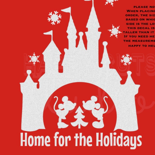 Disney Christmas Castle Glitter Vinyl Home for Christmas Mickey Mouse Minnie Matching Family Disney Very Merry Iron On Decal Vinyl 4 Shirt