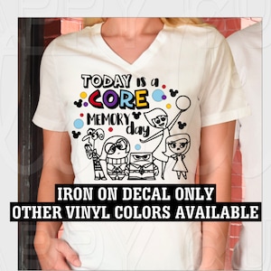 Today is Core Memory Day / Inside Out / Disney Iron On Decal Disneyland, Disney World