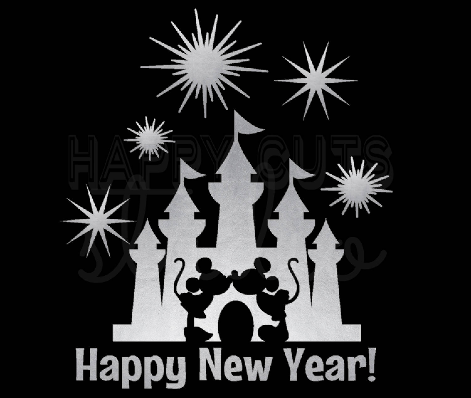 Disney Happy New Year Castle With Fireworks Cinderella Castle Etsy