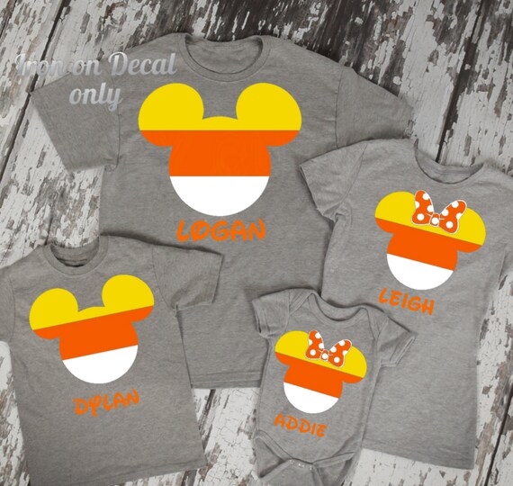 Minnie Mouse Mickey Mouse Candy Corn Minnie Halloween Disney Not So Scary Halloween Party Matching Family Iron On Decal Vinyl For Shirt 333