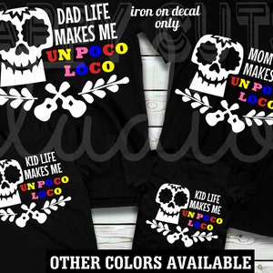 Disney Coco Un Pollo Loco Mom Life Dad Life Kid Life Matching Family Mother Daughter Disney World Iron On for Shirt