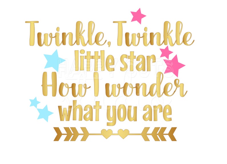 Twinkle Twinkle Little Star How I Wonder What You Are Etsy