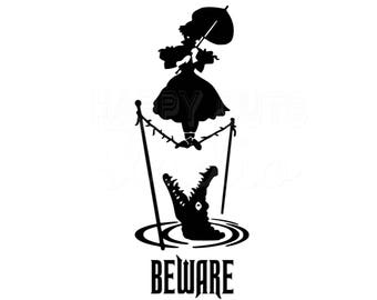 Beware Haunted Mansion Crocodile Tightrope Girl Matching Family Vacation Not So Scary Halloween Party Disney Iron On Vinyl Decal 4Shirt 333