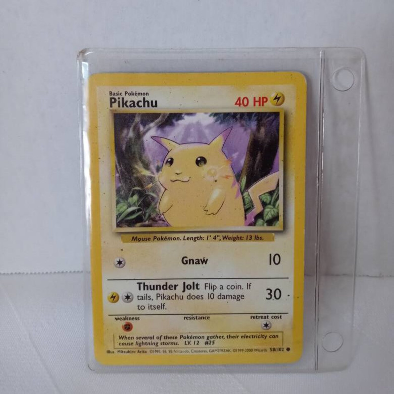 Vintage 1995 Pikachu Gnaw Pok mon Card 58 102 Rare 40 HP Good Etsy
