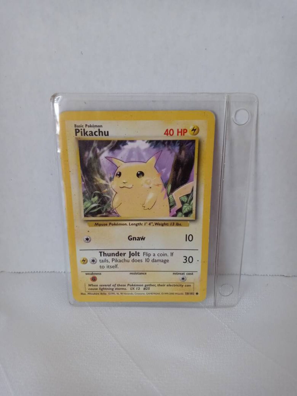 Vintage 1995 Pikachu Gnaw Pok mon Card 58 102 Rare 40 HP Good Etsy