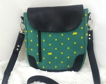 Green Bears Purse, Handbag, Crossbody, Zippered Bag, Ziggy Bag