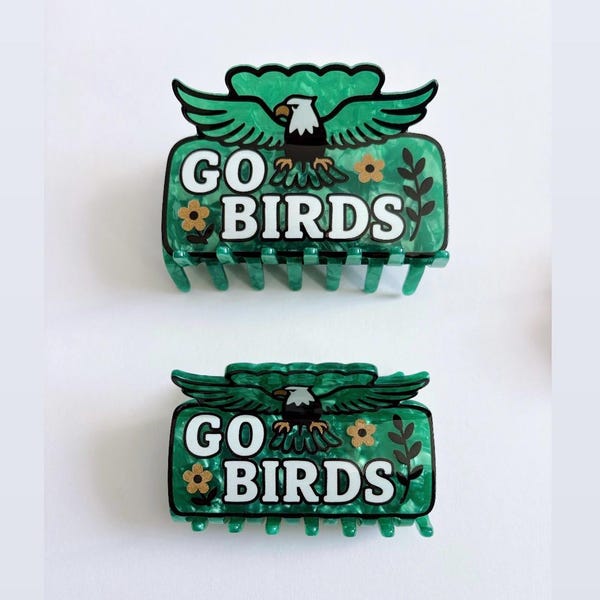 Birds Green Hair Claw Clip ~  Philadelphia Eagles
