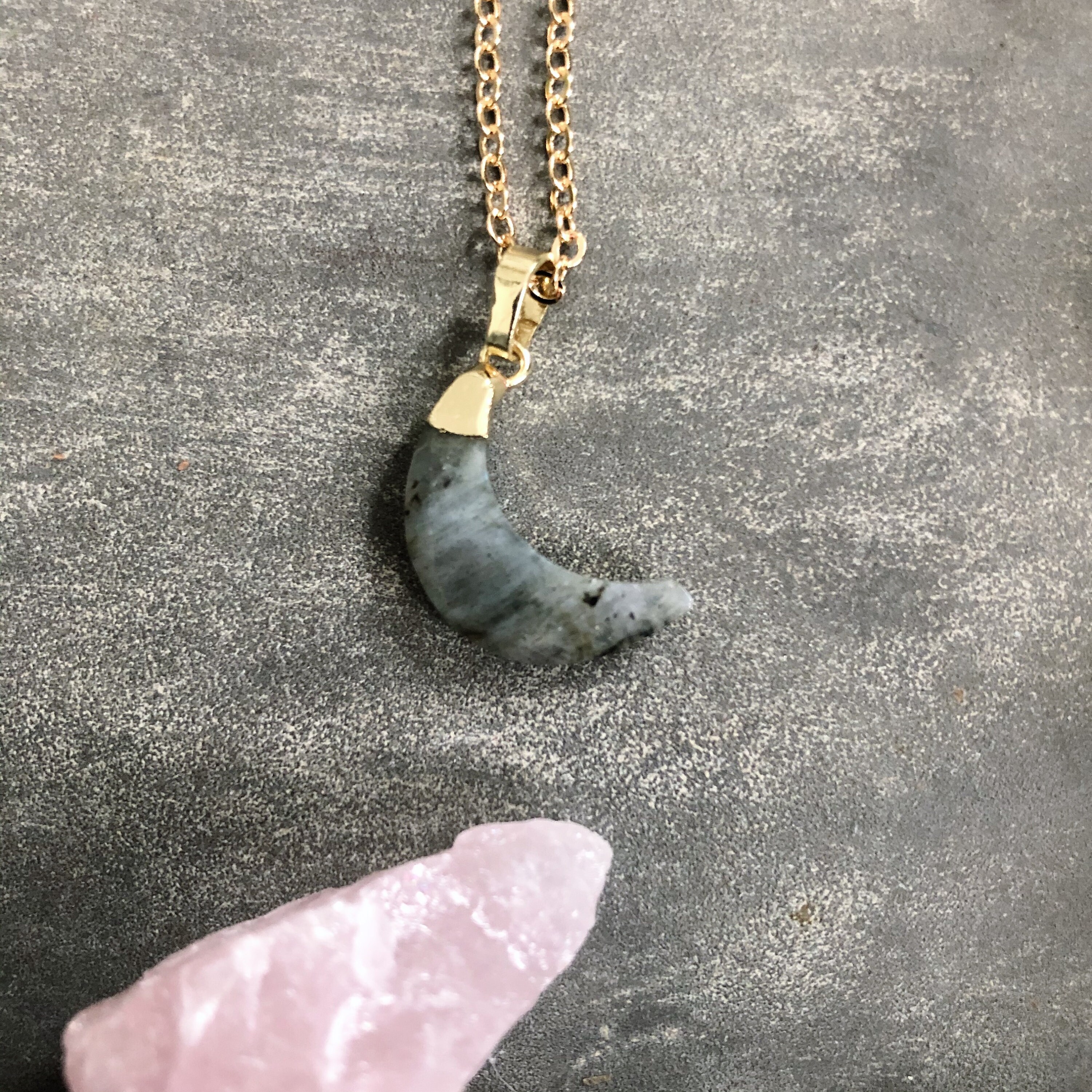 Collana Di Labradore Naturale Ciondolo In Pietra Di Luna - Foto 13