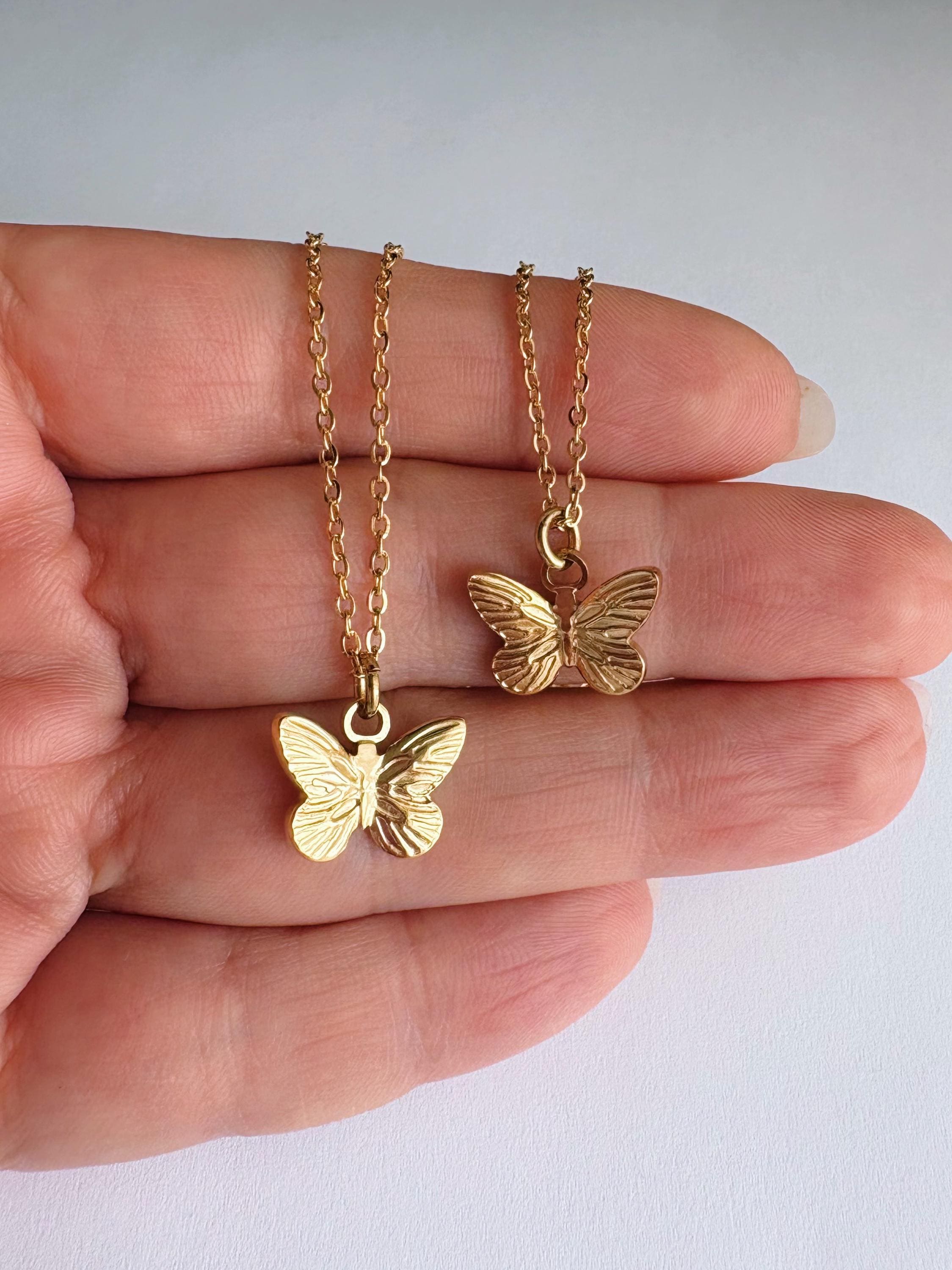 Coffret cadeau boucles d'oreilles et collier papillon Sutton en acier inoxydable - JF04935SET