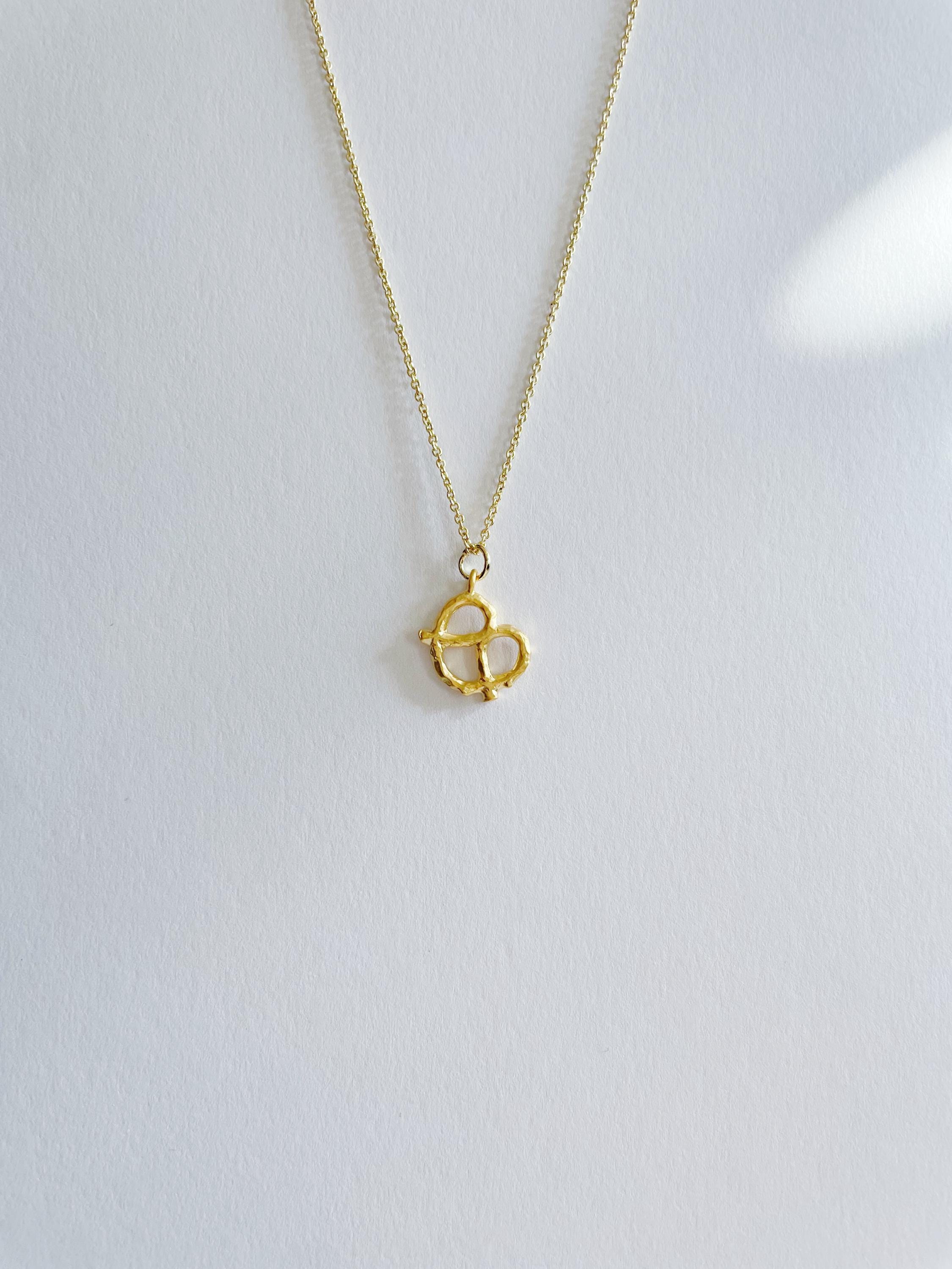 Pretzel Necklace ~ Gold or Silver ~ Plated Stainless Steel
