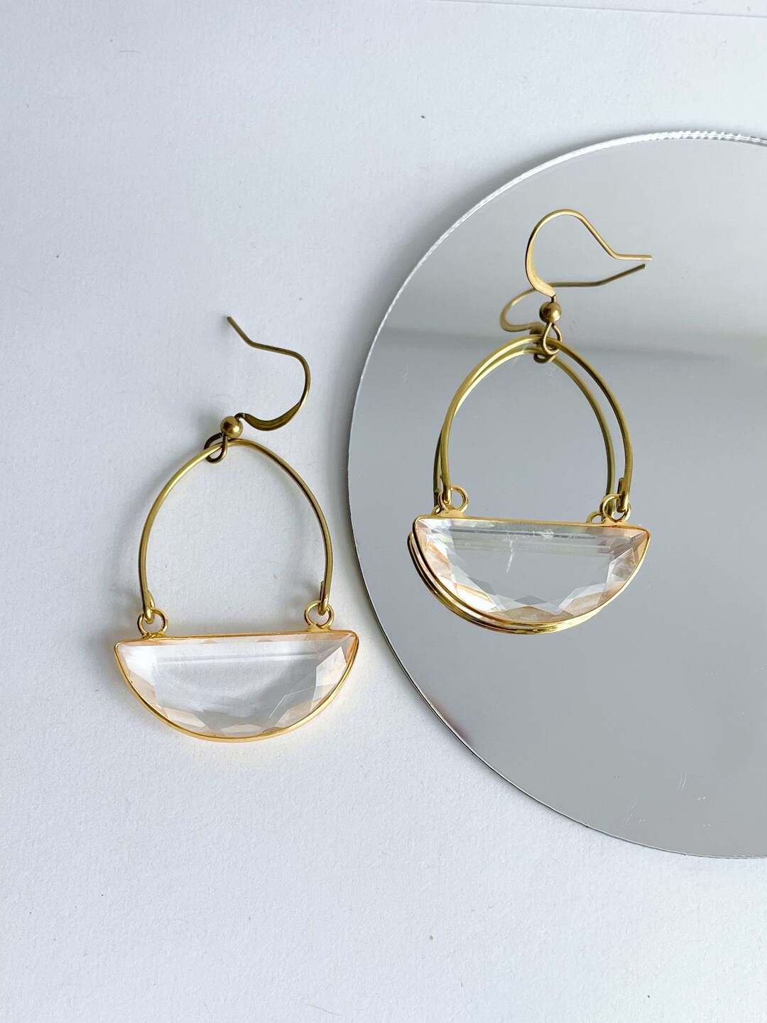 ピアス Square Crystal Pendant Earrings NEW Swarovski Mystic Square Stud,crystal AB Rounded Square