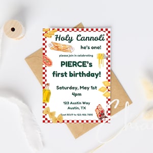 Holy Cannoli Birthday Invitation | Birthday Invitation | Italian Birthday Invite | Instant Download | Canva Template