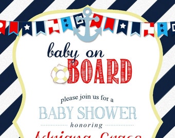 Baby on Board, Baby Shower Invitation, Nautical