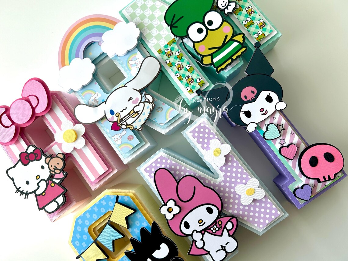 Sanrio Character 3D Letters, Kawaii Room Decor, My Melody Birthday ...