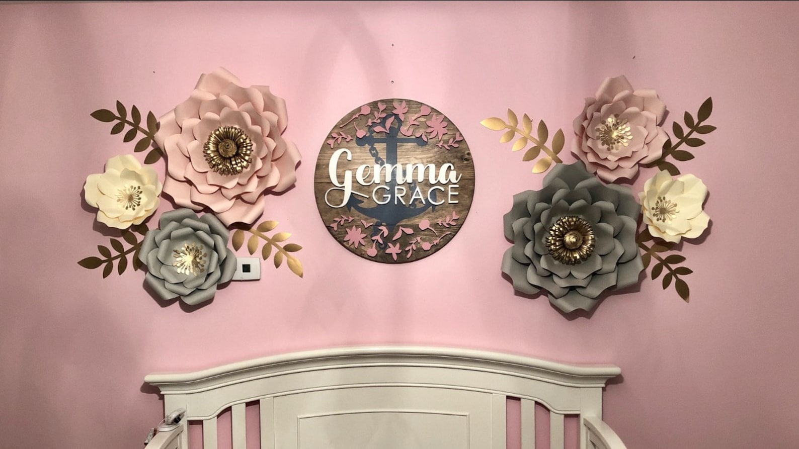 6pc Nursery Paper Flowers / Paper Flowers / Nursery Decor / Etsy