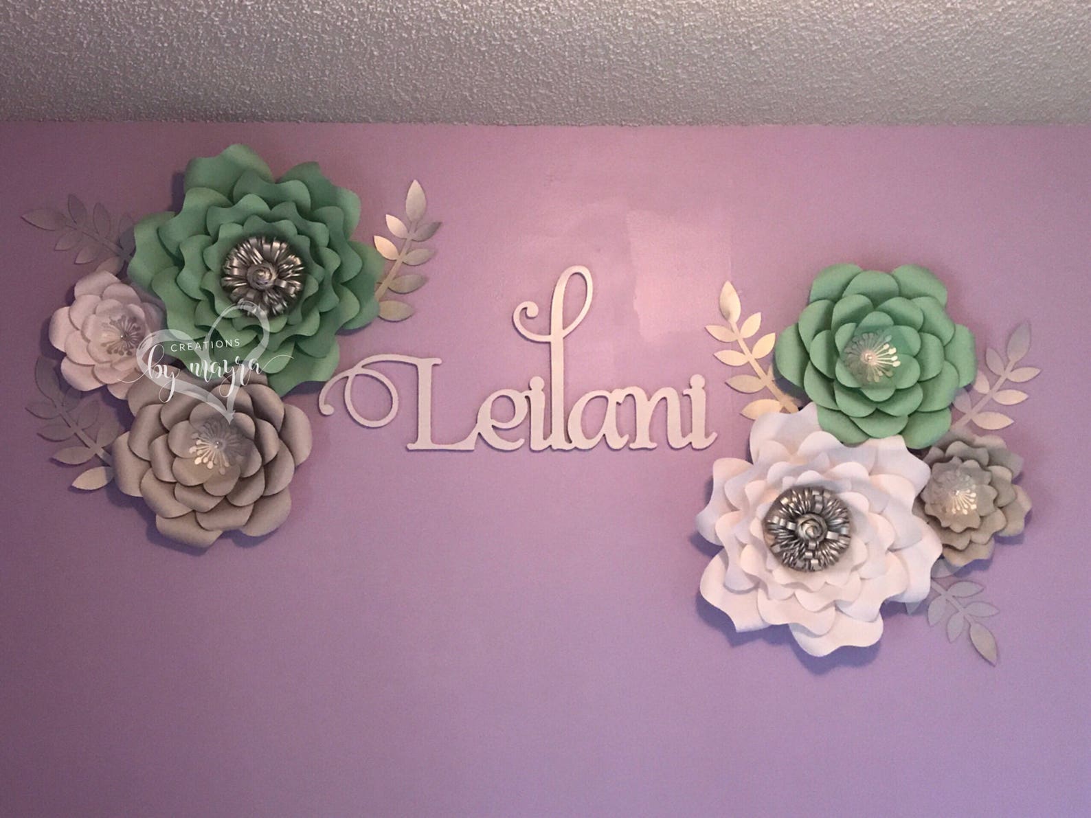 6pc Nursery Paper Flowers / Paper Flowers / Nursery Decor / Etsy