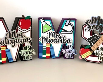 Teacher 3D letters, 8" 3D letter, teacher gifts, back to school gifts, teacher appreciation gifts, Personalized teacher gifts, personalized