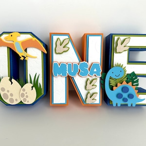 Dinosaur ONE 3D letters, Dinosaur birthday, Dinosaur party, 3D letters, Dino 3D letters, First birthday party, Dino theme, Dinomite party