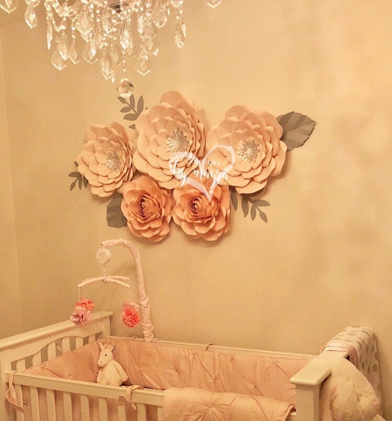 5 pc nursery paper flower nursery wall flower wall nursery Etsy