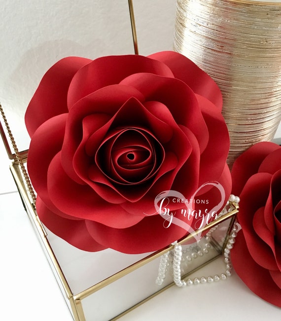 Pdf Mini Rose Template 7 Diy Paper Roses Flowers Digital File