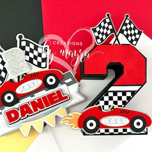 Two Fast birthday, Two fast cake topper, 3D letters, Race car birthday, Two fast, Fast one, Vintage race car, Two fast party decor