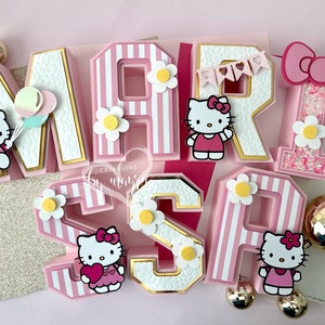 Kitty 3D letters, custom 3D letters, party decor, center piece, Photoshoot props, Sweets table decor, Birthday decor