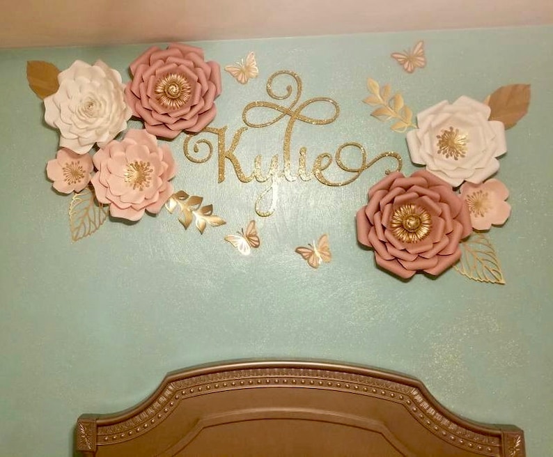 Paper Flowers Floral Wall Paper Flower Decor Nursery Decor Etsy