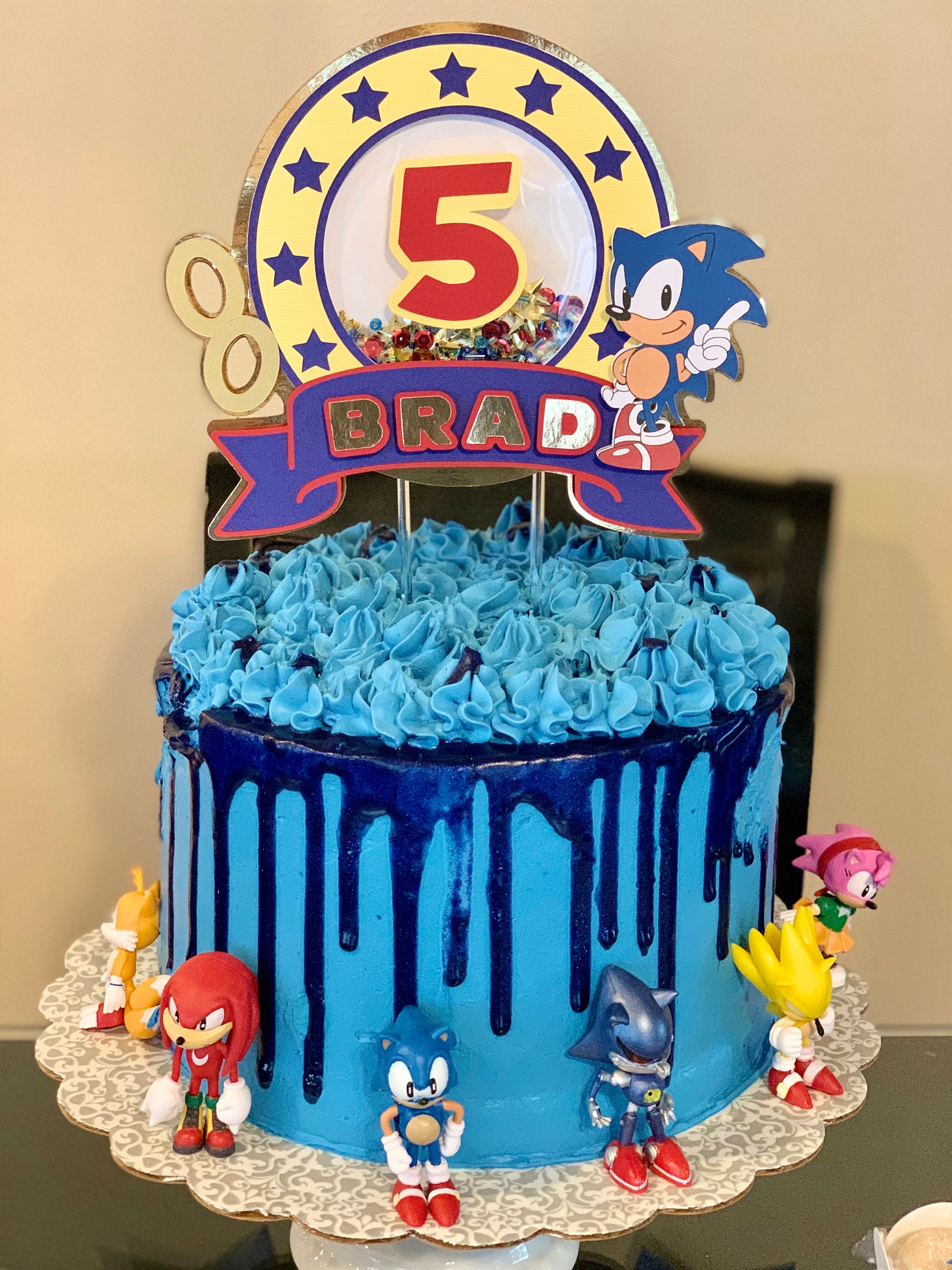 Sonic Shaker Cake Topper/Gamer Birthday/ Sonic Party Decor – The Icing On  The Kake