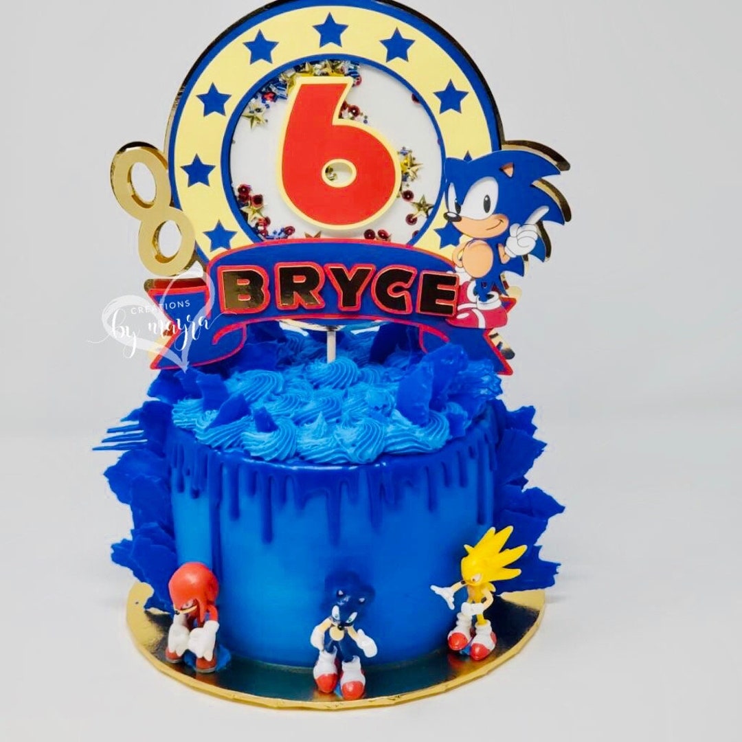 Custom Sonic The Hedgehog Happy Birthday 225-872 Cake Topper