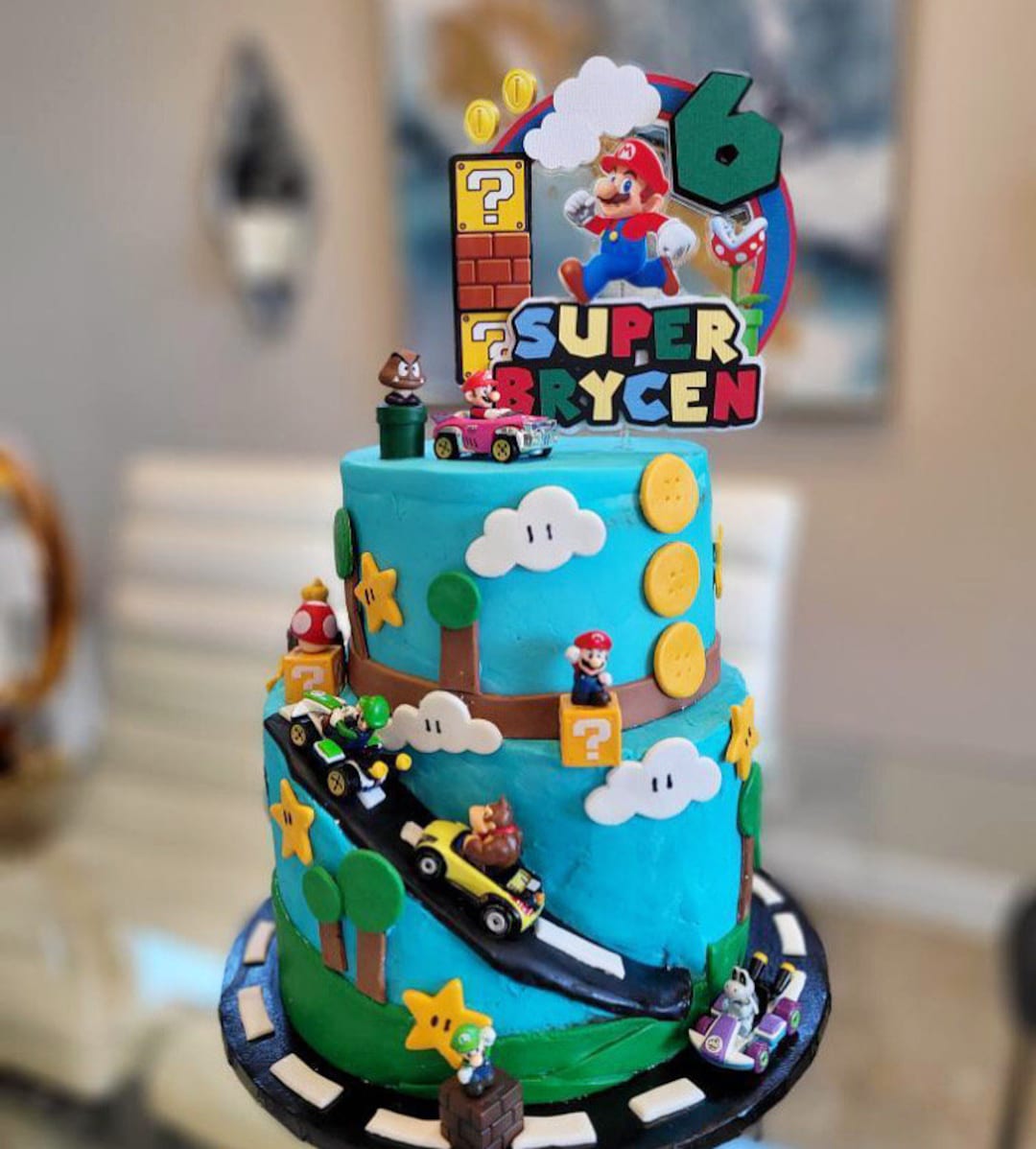 Gâteau Super Mario, gâteau d'anniversaire Super Mario, gâteau