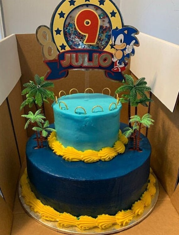 Sonic Birthday Cake Topper Set with Sonic Figures and Themed Accessories