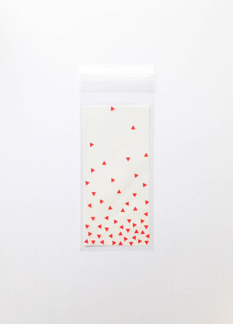 Party bags Self-adhesive bags Cello Bags Gift Bags Set of 20 bags Red bags Cookie bags Red Sprinkles Favors Bags