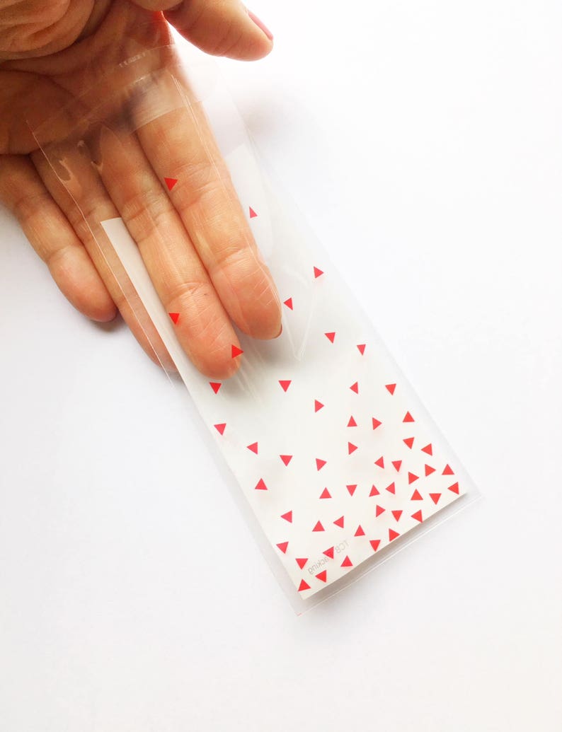 Party bags Self-adhesive bags Cello Bags Gift Bags Set of 20 bags Red bags Cookie bags Red Sprinkles Favors Bags